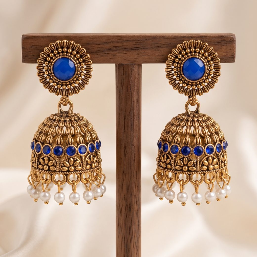 Suraj Jhumka - Blue+White